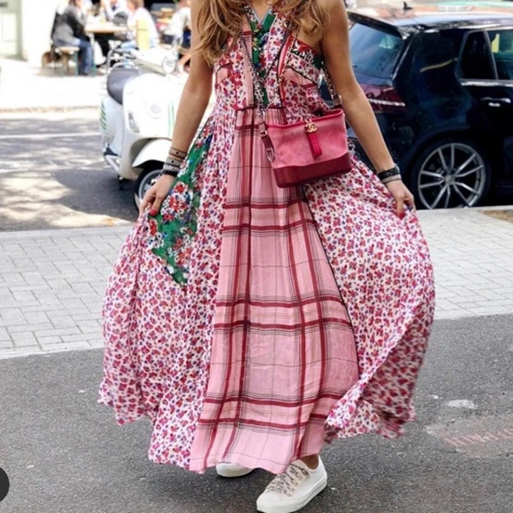 Zara Studio Patchwork Maxi Dress - Picture 3 of 16